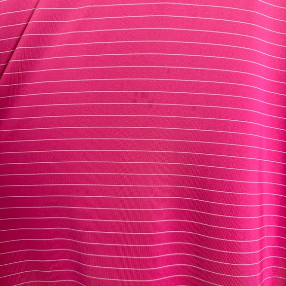 FJ FootJoy Pink Striped Golf Short Sleeve Polo Men Size L - Picture 7 of 8